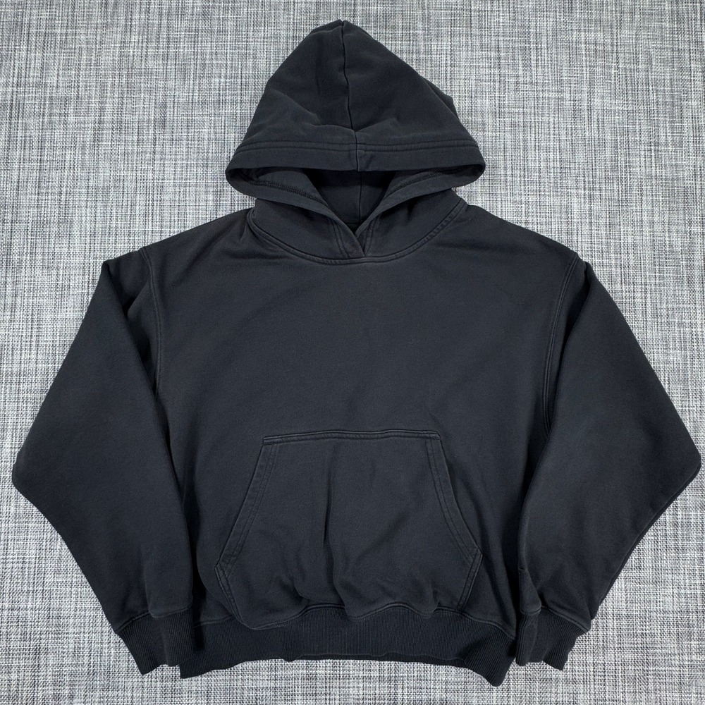 Fabletics Womens Cropped French Terry Pullover Hoodie Black Small Activewear Y2K
